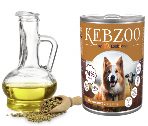 Konopie w diecie psów: Naturalne wsparcie zdrowia i wyjątkowy skład KEBZOO Wołowina z cielęciną